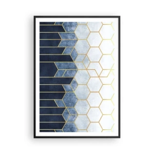 Plakat i sort ramme - Komposition i synkoperet rytme - 70x100 cm