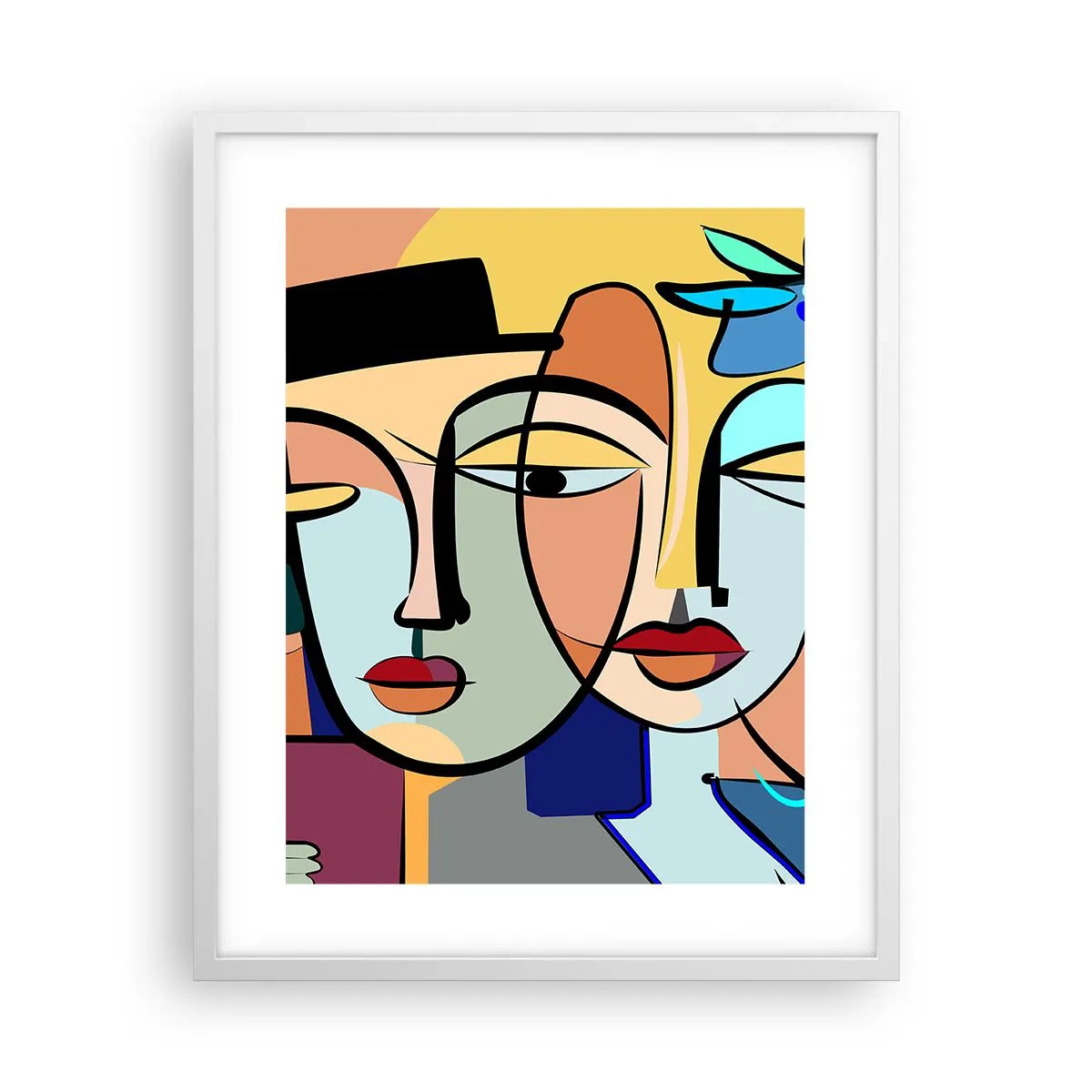 Plakat i hvid ramme - Picassos randez vous - 40x50 cm