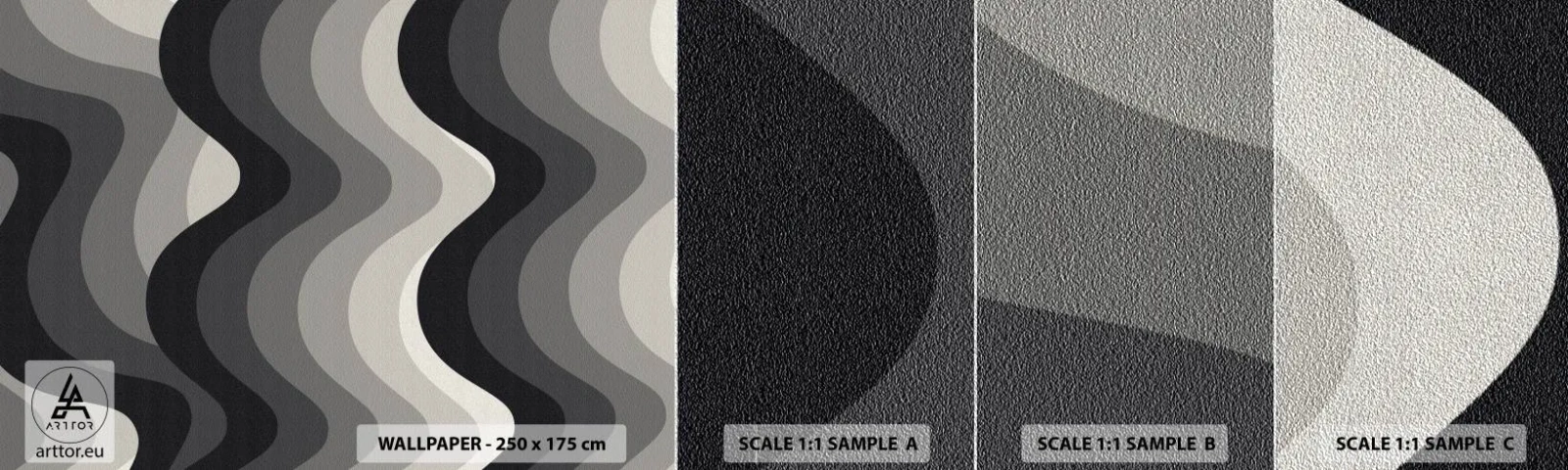 Prøve Fototapet Premium Sand - Bølge efter bølge - Linjer, Bølger, Abstraktion - 100x30 cm