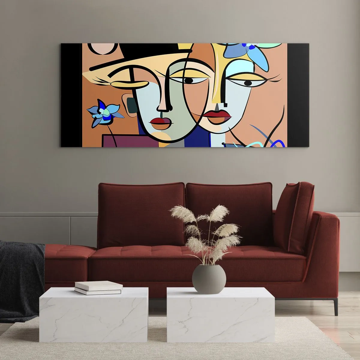 Billede på glas - Picassos randez vous - 100x40 cm