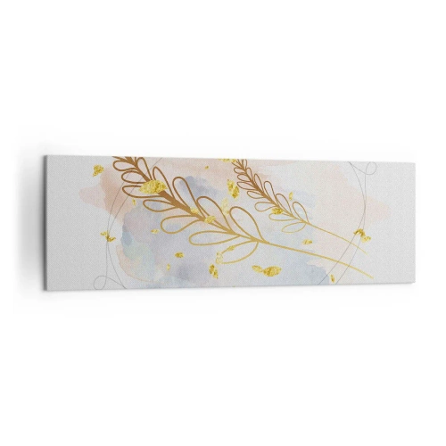 Lærredstryk - Billede på lærred - En gylden eksplosion - 160x50 cm