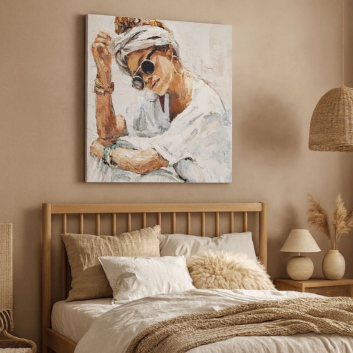 Lærredstryk - Billede på lærred - Portræt i fuldt sollys - 30x30 cm