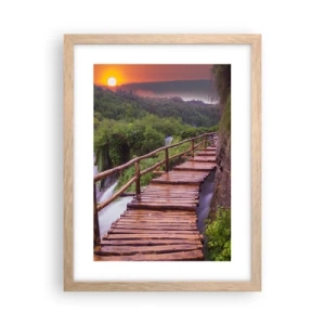 Plakat i ramme af lyst egetræ - En utrolig skønhed - 30x40 cm