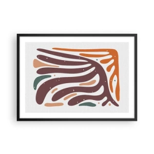 Plakat i sort ramme - Strålende organisk komposition - 70x50 cm