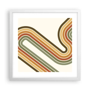 Plakat i hvid ramme - Zigzag til destinationen - 40x40 cm