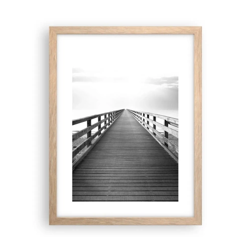 Plakat i ramme af lyst egetræ - Ind i det fjerne… - 30x40 cm