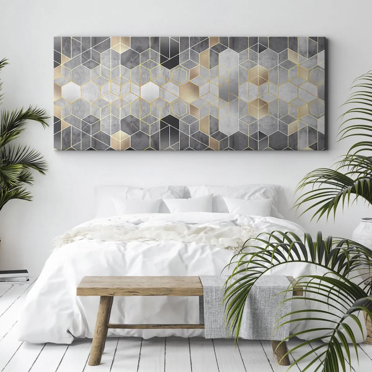 Lærredstryk - Billede på lærred - Sammensætning af diamanter - 100x40 cm
