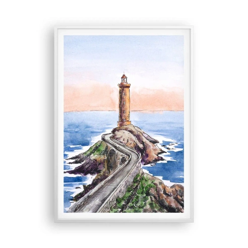 Plakat i hvid ramme - Med front mod havet - 70x100 cm