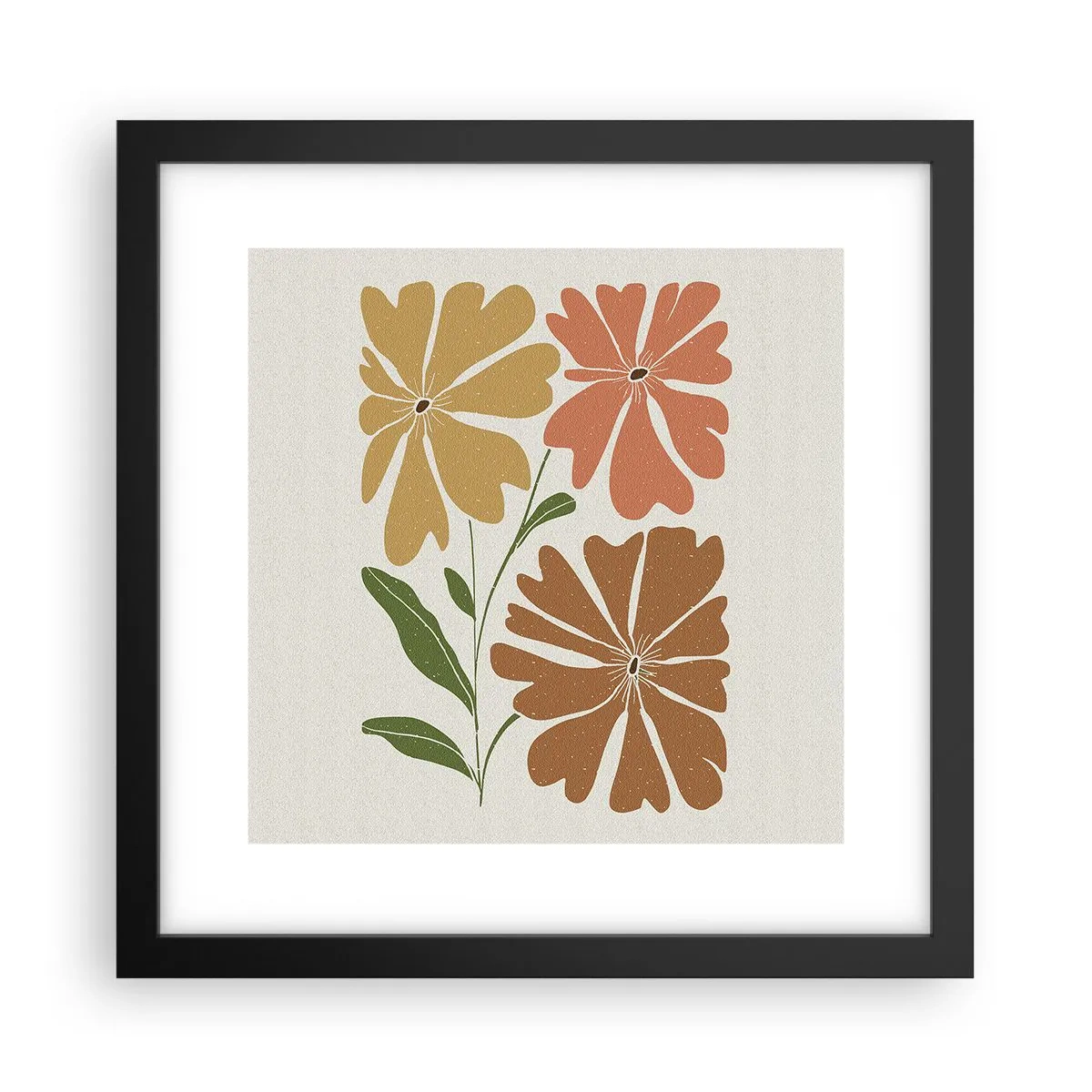Plakat i sort ramme - Natur og geometri - 30x30 cm