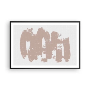 Plakat i sort ramme - Abstraktion i sart rosa - 91x61 cm