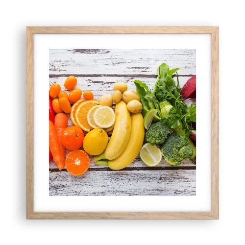 Plakat i ramme af lyst egetræ - Er det ikke nok? - 40x40 cm