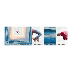 Prøve Fototapet Selvklæbende Deluxe Sticker - Til en anden dimension - Abstraktion, Mand, Natur - 100x30 cm