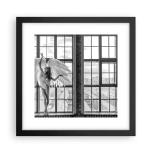 Plakat i sort ramme - Englenes by? - 30x30 cm