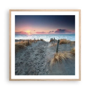 Plakat i ramme af lyst egetræ - Du har udgydt en regnbue af strålende pragt.... - 60x60 cm