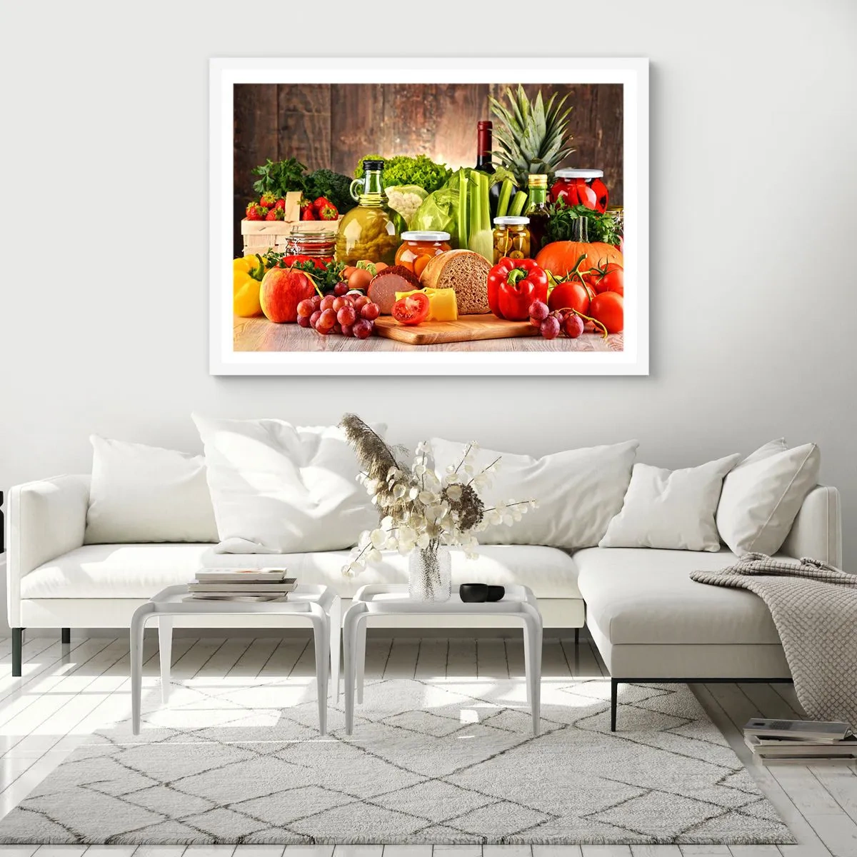 Plakat i hvid ramme - Røget, ristet, marineret - 100x70 cm