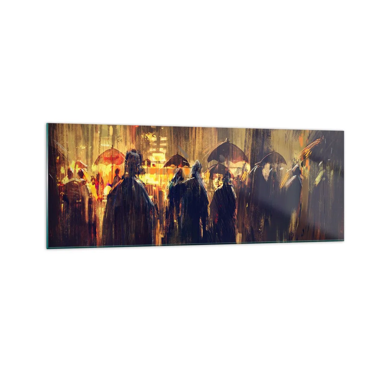 Billede på glas - Tilhængere af regnen - 140x50 cm