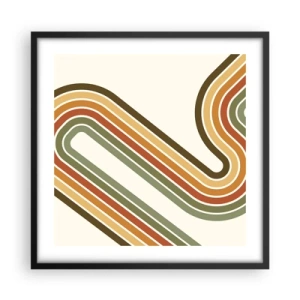 Plakat i sort ramme - Zigzag til destinationen - 50x50 cm