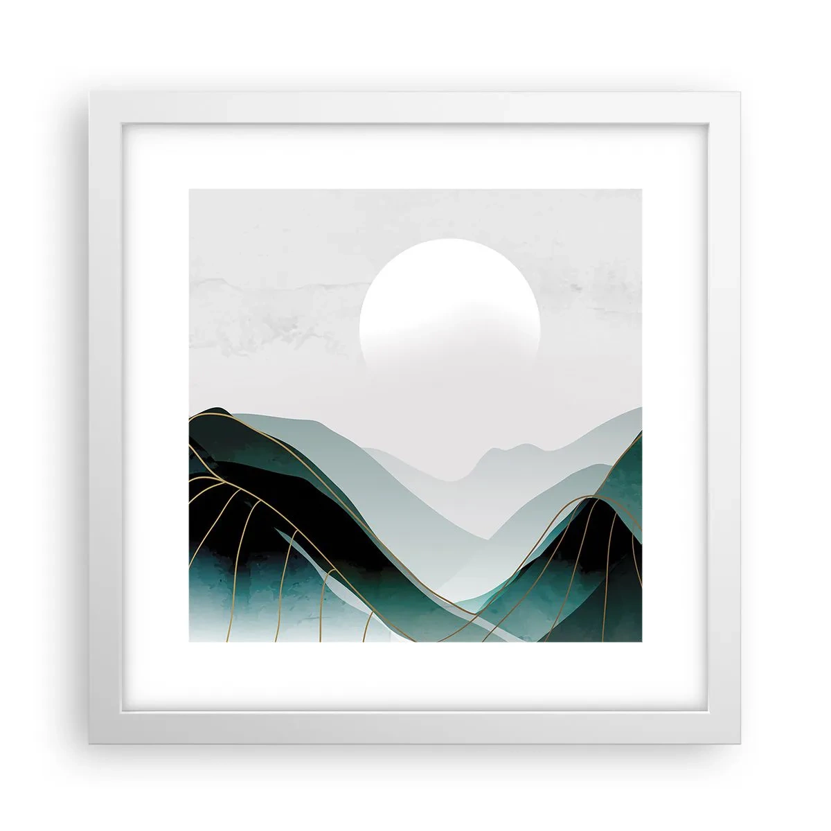 Plakat i hvid ramme - I fuld majestæt - 30x30 cm