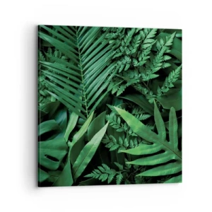 Lærredstryk - Billede på lærred - Kranset i grønt - 70x70 cm