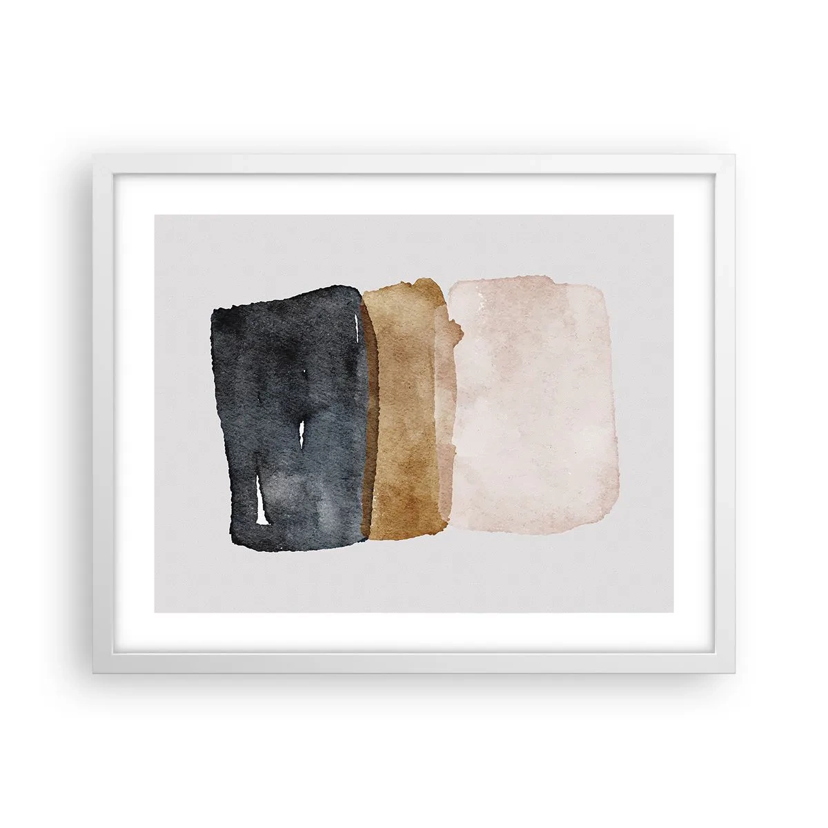 Plakat i hvid ramme - Sammensætning af jordfarver - 50x40 cm