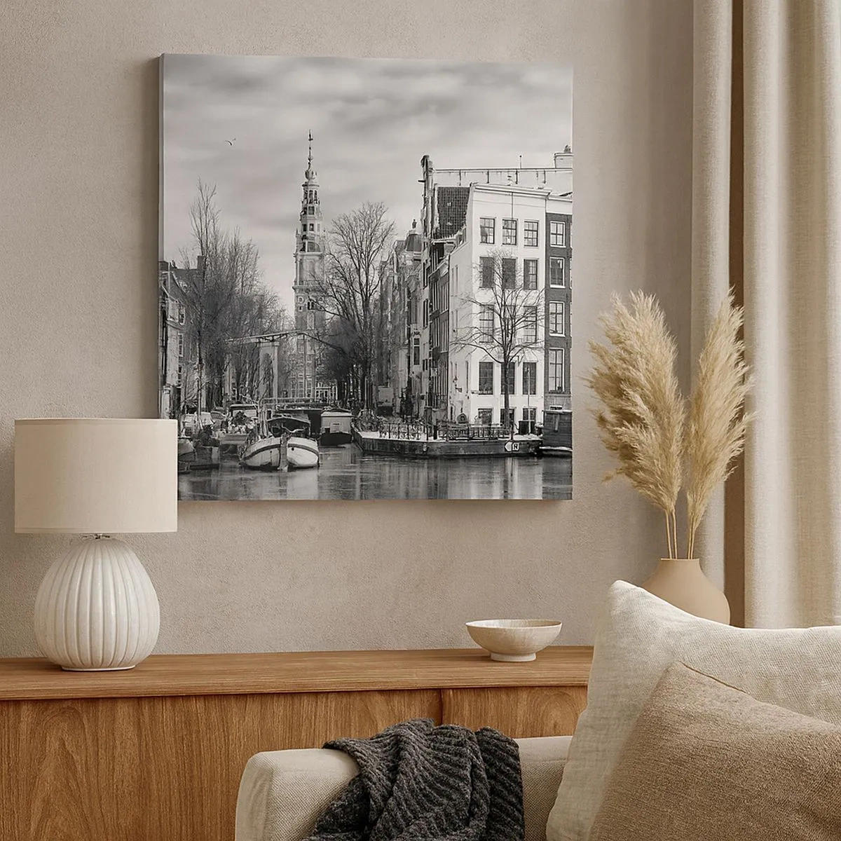 Lærredstryk - Billede på lærred - Amsterdam stemning - 30x30 cm