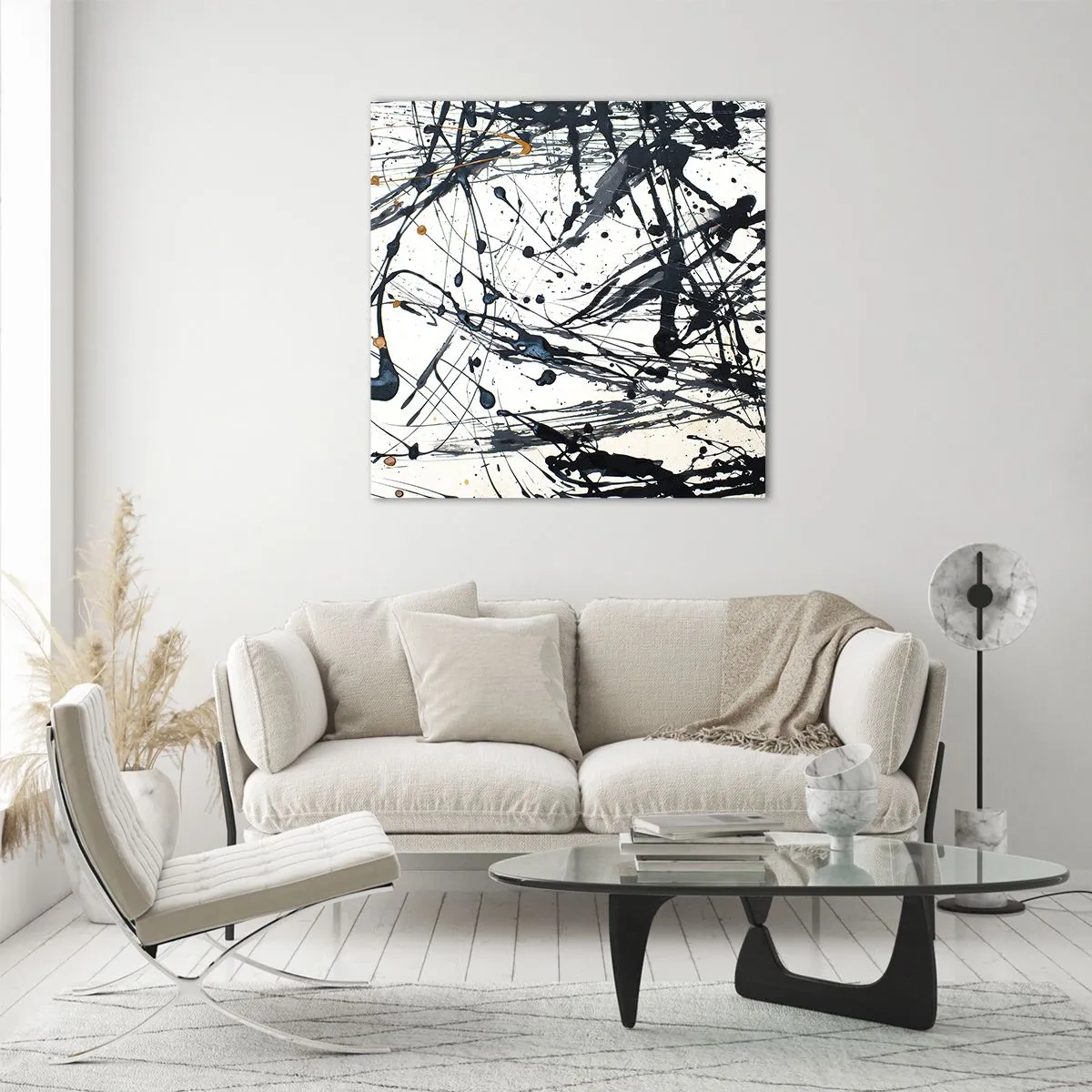 Billede på glas - Ekspressionistisk abstraktion - 40x40 cm