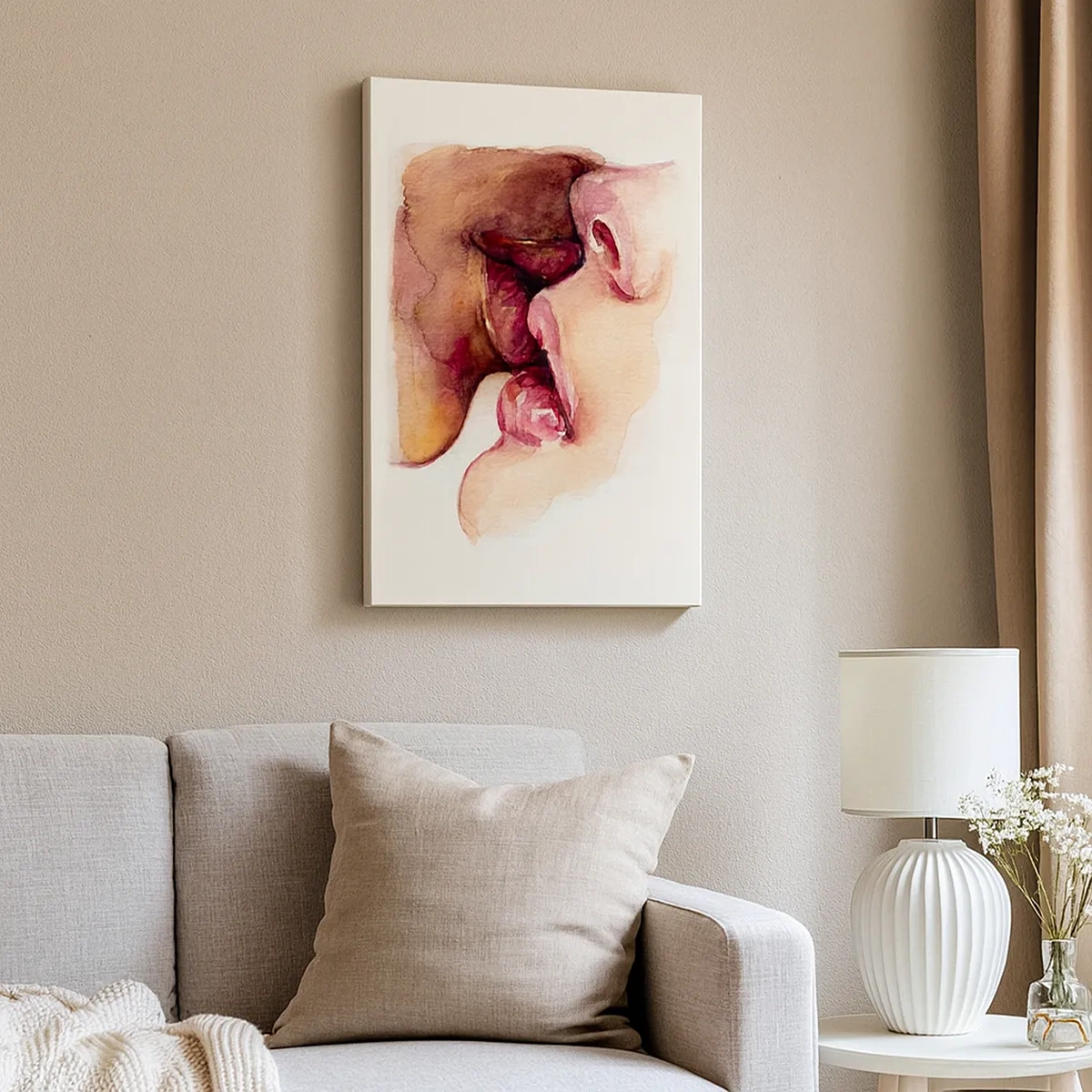 Lærredstryk - Billede på lærred - Som nat og dag, jord og himmel - 50x70 cm