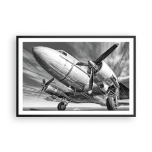 Plakat i sort ramme - Altid klar til at flyve - 91x61 cm