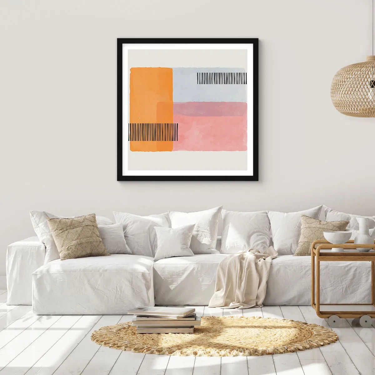 Plakat i sort ramme - Fra hjørne til hjørne - 30x30 cm