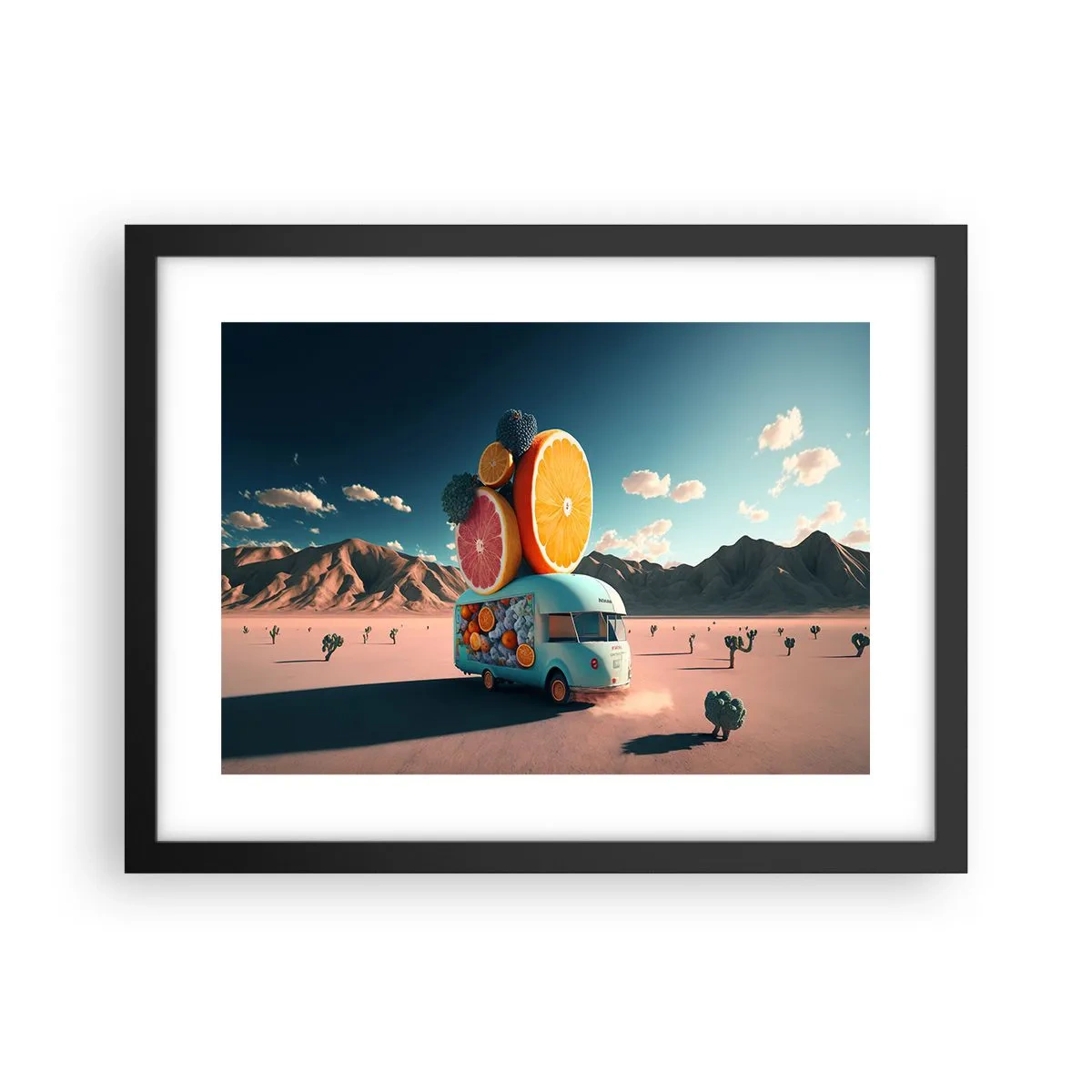 Plakat i sort ramme - En smag af ferie - 40x30 cm