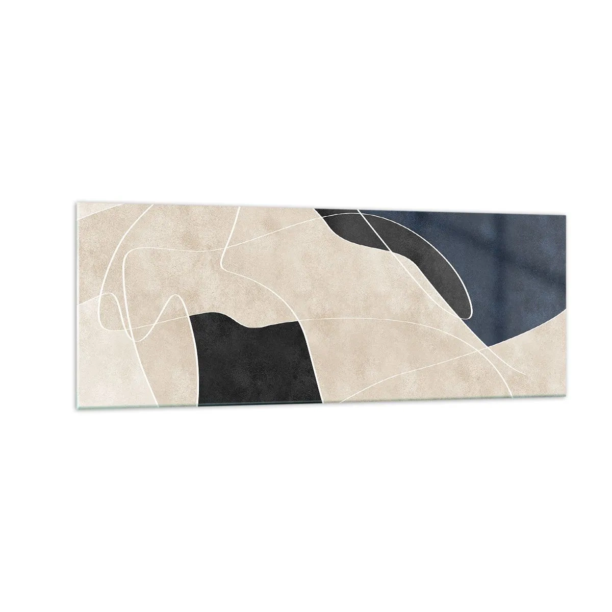Billede på glas - Abstrakt komposition - kontrast af farver - 140x50 cm