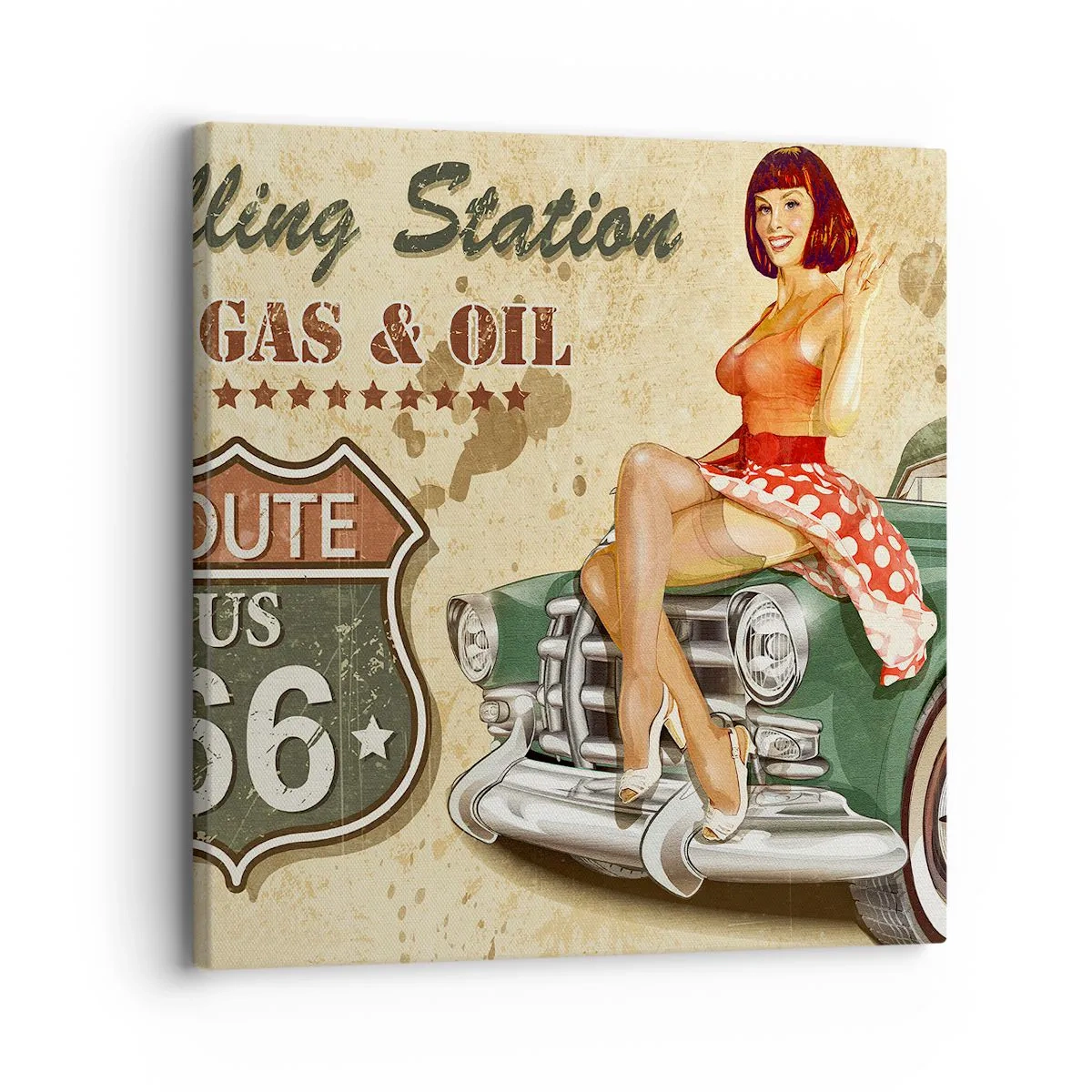 Lærredstryk - Billede på lærred - De glorværdige 1940'ere. - 30x30 cm