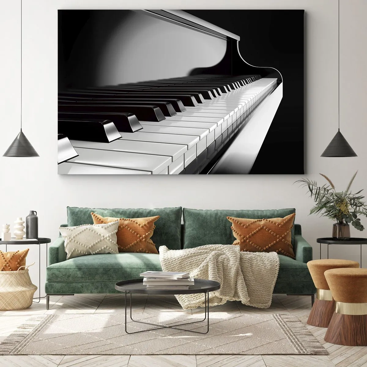 Lærredstryk - Billede på lærred - Harmoni af former og farver - 70x50 cm