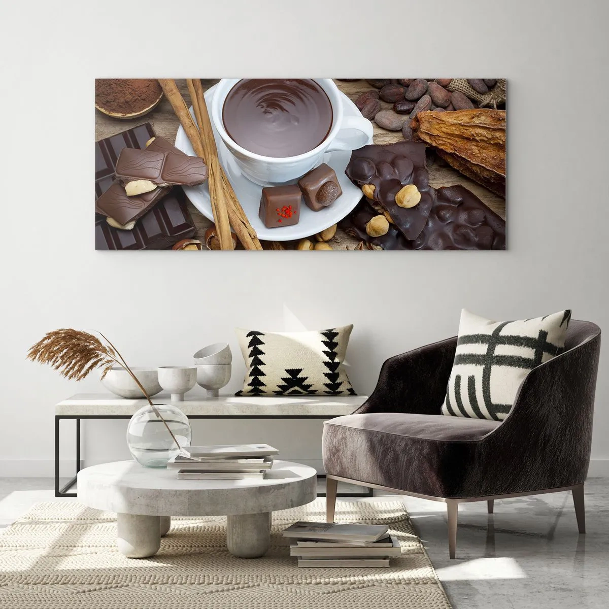 Billede på glas - Fra en eventyrlig chokoladefabrik - 90x30 cm
