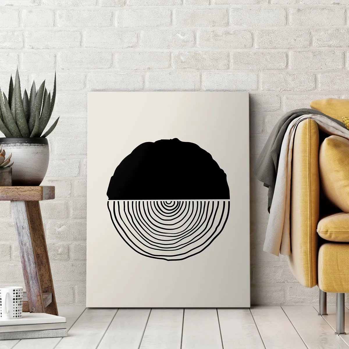 Lærredstryk - Billede på lærred - Halvt og halvt - 55x100 cm