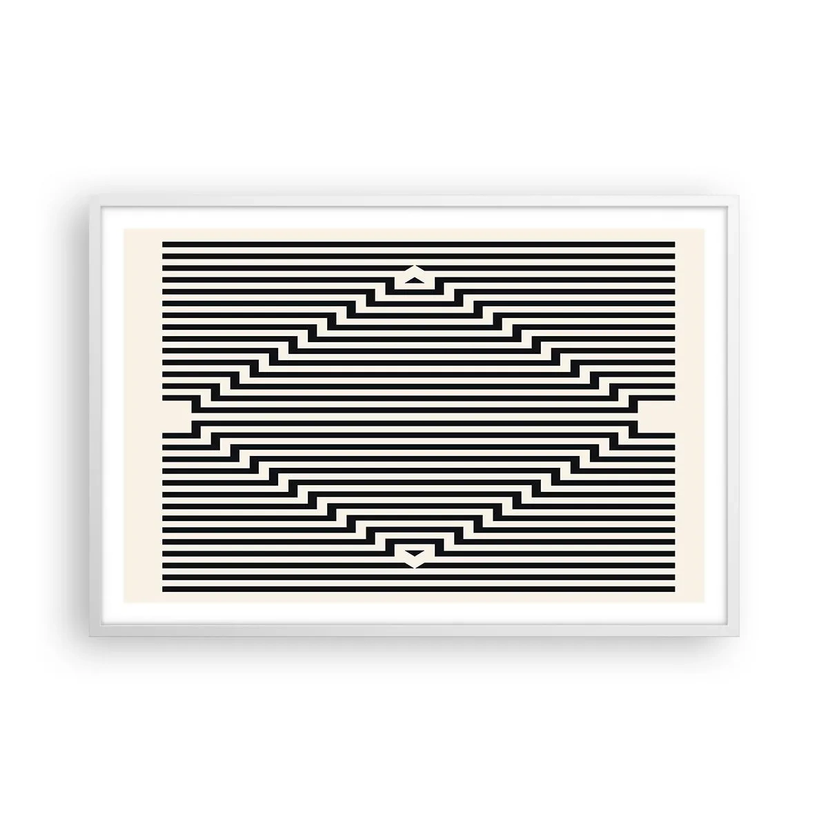Plakat i hvid ramme - Geometrisk illusion - 91x61 cm