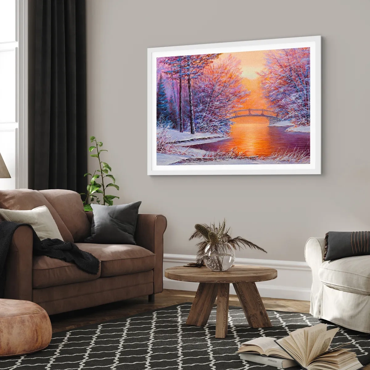 Plakat i hvid ramme - Lad os mødes her - 50x40 cm