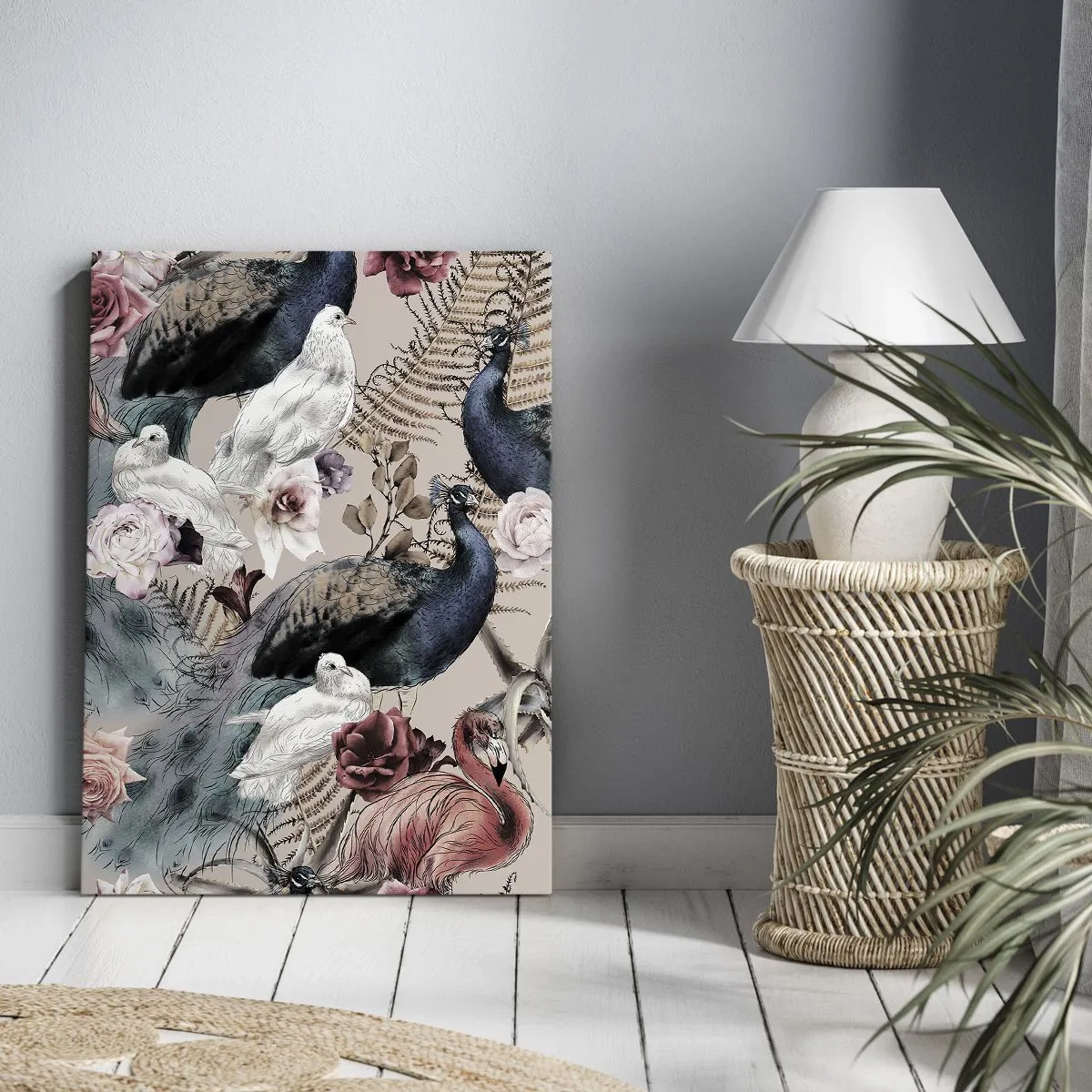 Lærredstryk - Billede på lærred - I paladsets have - 55x100 cm