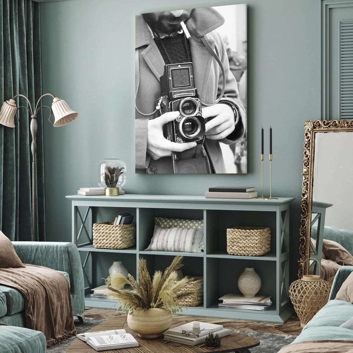 Lærredstryk - Billede på lærred - I retro stil - 80x120 cm