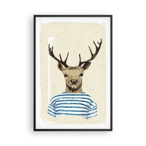 Plakat i sort ramme - Fordi jeg kan lide stribede skjorter! - 61x91 cm