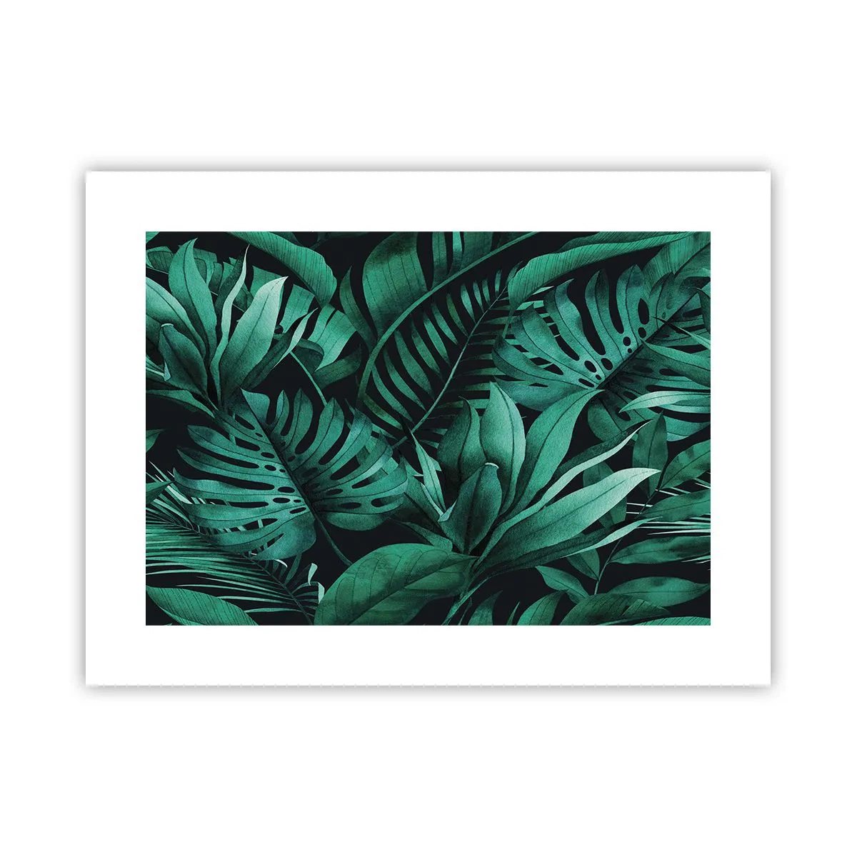 Plakat - Dyb tropisk grøn - 40x30 cm
