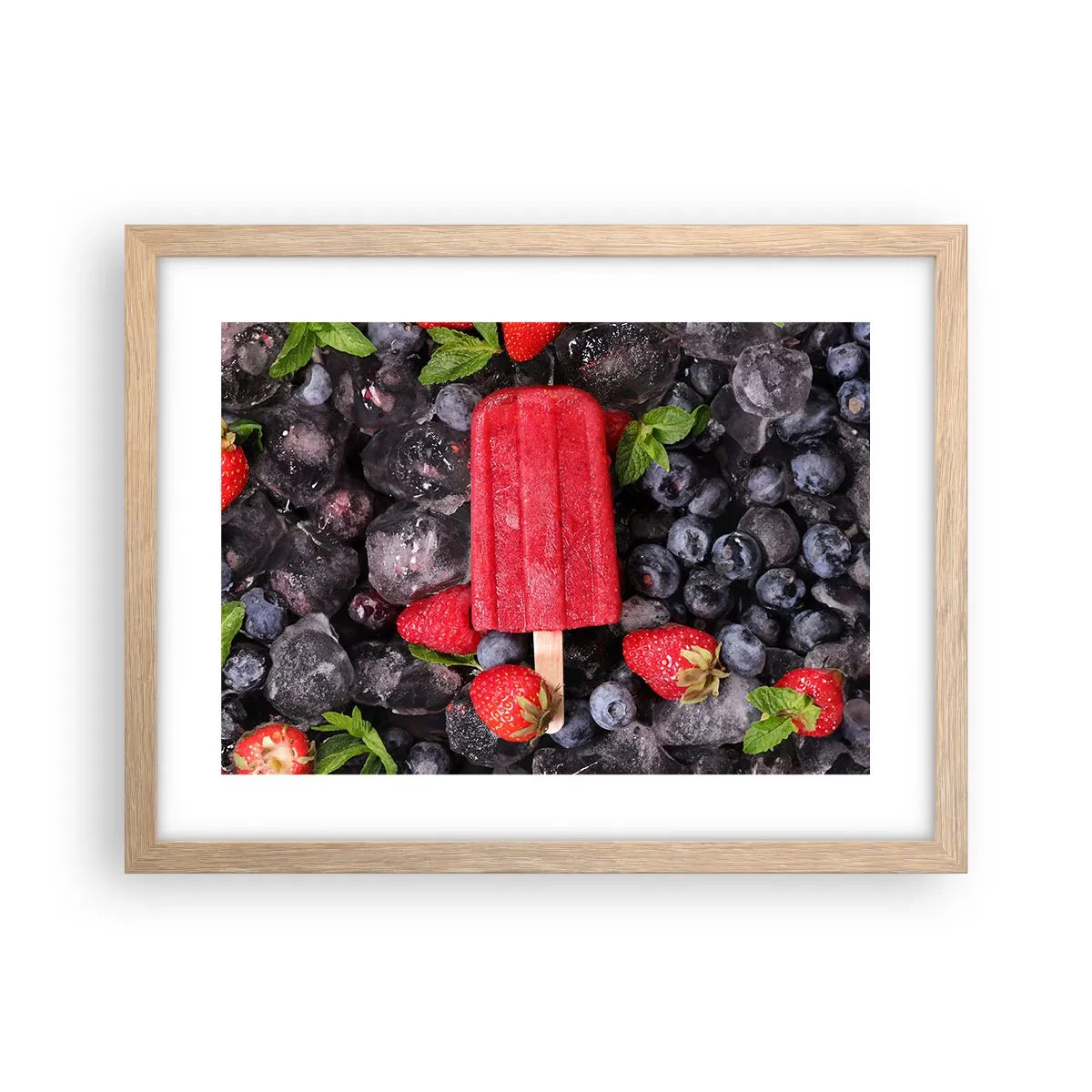 Plakat i ramme af lyst egetræ - En smag af varm sommer - 40x30 cm