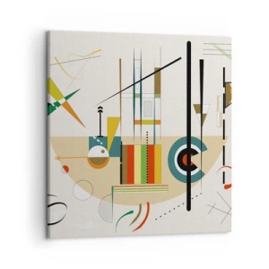 Lærredstryk - Billede på lærred - Og verden griner - 50x50 cm