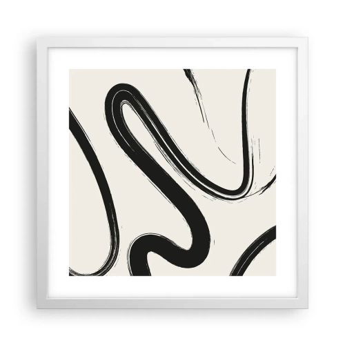 Plakat i hvid ramme - Sort og hvid fantasifuldhed - 40x40 cm