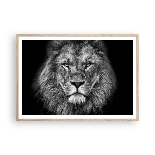 Plakat i ramme af lyst egetræ - I kroningsklædning - 100x70 cm