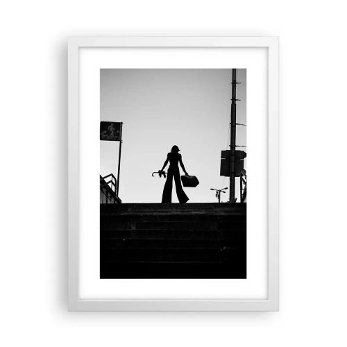 Plakat i hvid ramme - Vandring i byen - 30x40 cm