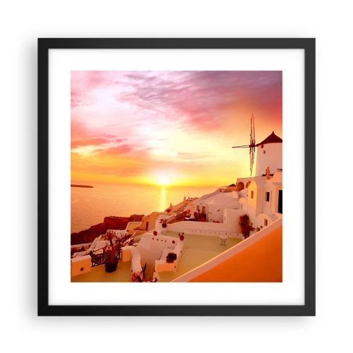 Plakat i sort ramme - Opløses i hvidt og guld - 40x40 cm