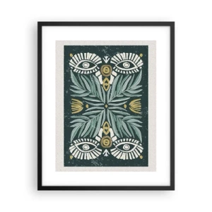 Plakat i sort ramme - Som en folkeudskæring - 40x50 cm