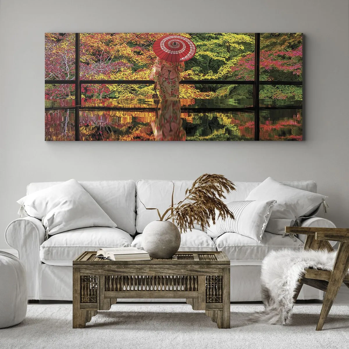 Lærredstryk - Billede på lærred - I naturens tempel - 160x50 cm