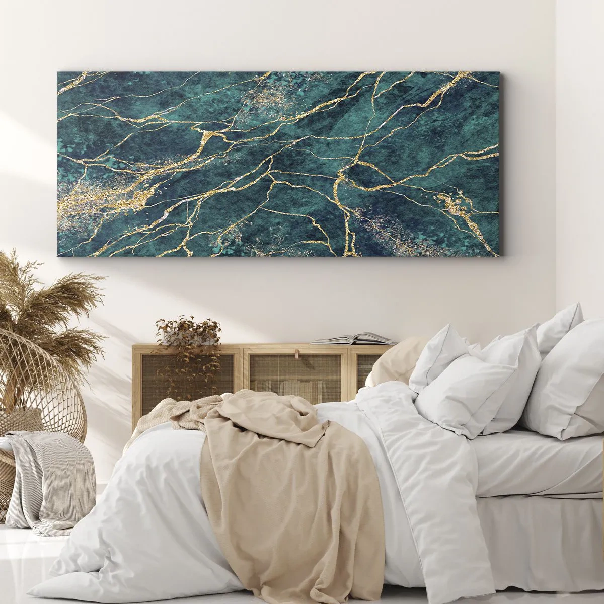 Lærredstryk - Billede på lærred - Guldåre - 100x40 cm